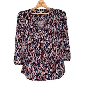 Dana Buchman Multicolored 3/4 Sleeve Blouse in Size M